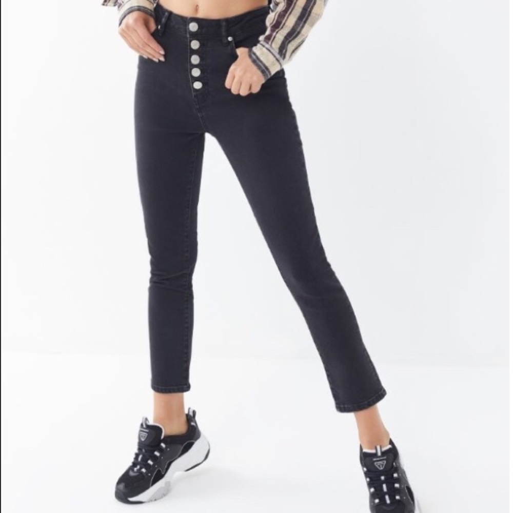 COPY - BDG girlfriend button fly black jeans